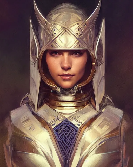 Image similar to portrait of viking, spacesuit, blue eyes, real life skin, intricate, elegant, highly detailed, artstation, concept art, smooth, sharp focus, art by artgerm and greg rutkowski and alphonse mucha