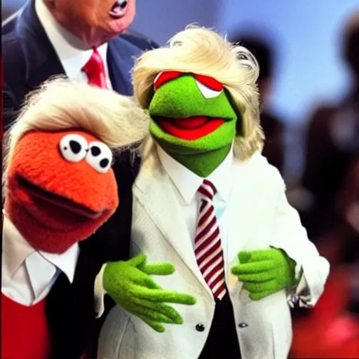 Prompt: Donald Trump as a muppet from the Muppet Show