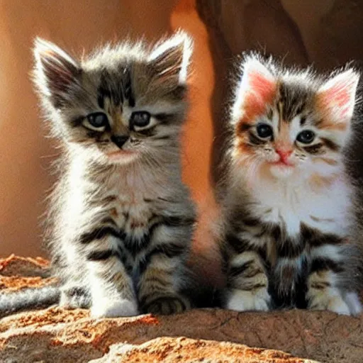 Image similar to caveman drawings of cute kittens