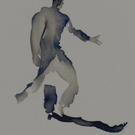 Prompt: a man dragging a dark silhouette by the ankle, detailed watercolor pen ink illustraion by Hugo Prades