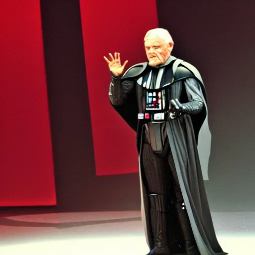 Image similar to rare photo of darth vader giving ted talk