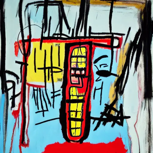 Image similar to a painting jean - michel basquiat did when he was deeply schizophrenic