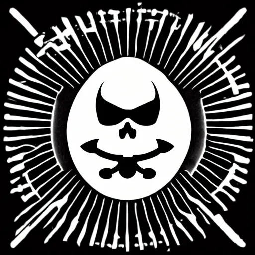 Image similar to black and white line art piratebay logo clean simple