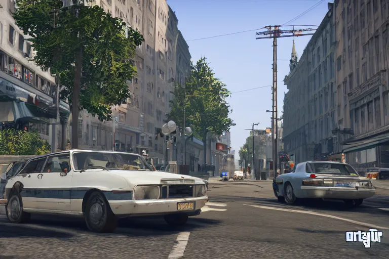 Image similar to screenshot of Grand Theft Auto 9: Brussels, for ps5, Highly Detailed, Unreal engine 5, HD, 8k, GTX 3090