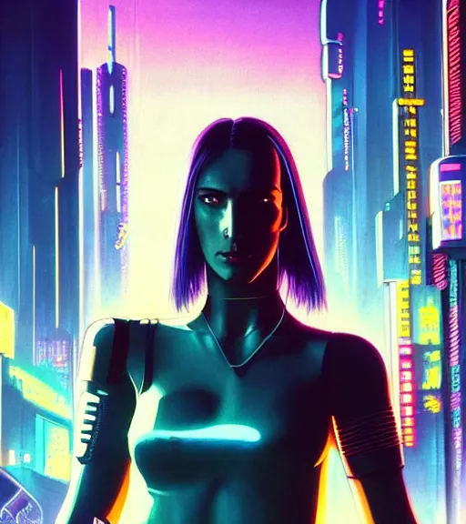 Image similar to a portrait of a cyberpunk person, Night City, cyberpunk 2077, very very coherent painting, 1979 OMNI Magazine Cover, street level neo-Tokyo in Cyberpunk 2077 style by Vincent Di Fate by mark arian by artgerm, 4k, 8k, HD, trending on artstation