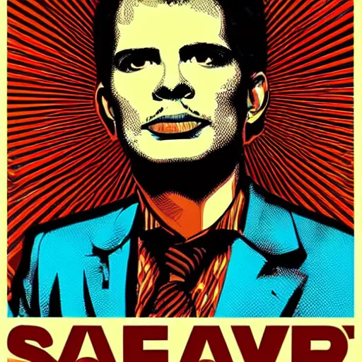 Image similar to dave - segura by shepard fairey, sticker - svg