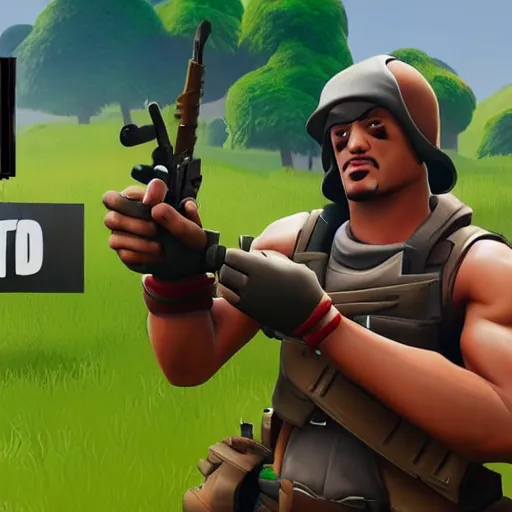 Image similar to rambo in fortnite