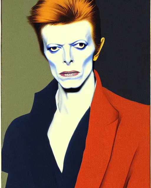 Image similar to david bowie by jean auguste dominique ingres