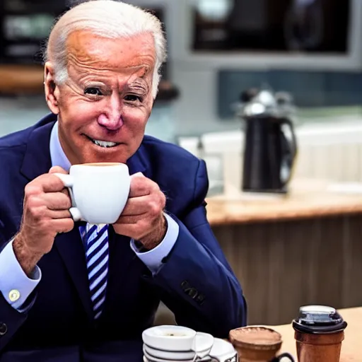 Image similar to joe biden drinking coffee