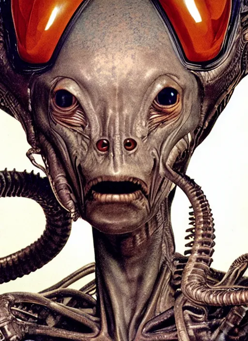 Prompt: alien portrait, annie leibovitz, patrick woodroffe