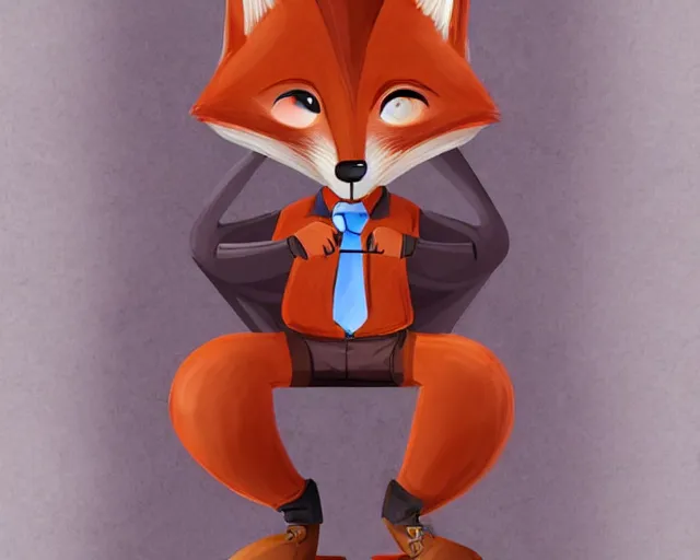 Prompt: award - winning extremely detailed fantasy art of a cute male anthropomorphic vulpes vulpes fulva teacher wearing themed suit working at a school, 4 k