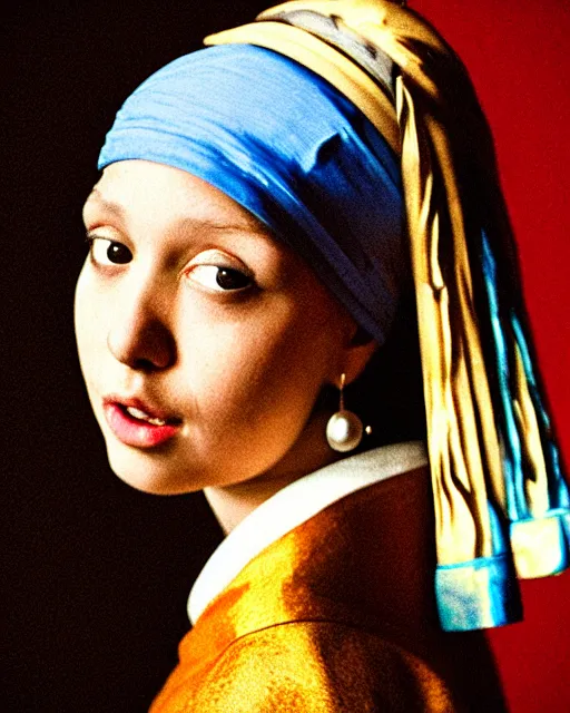 Prompt: An extremely beautiful studio photo of the girl with a pearl earring, 20 years old, bokeh, 90mm, f/1.4