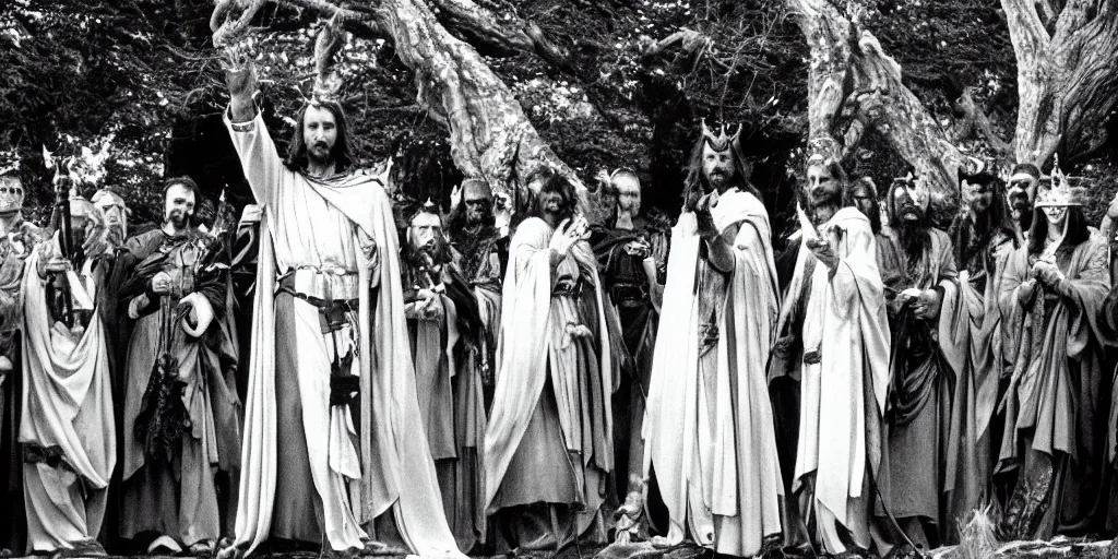 Prompt: 35mm picture of Aragorn being crowned king under the white tree of Minas Tirith, lord of the rings