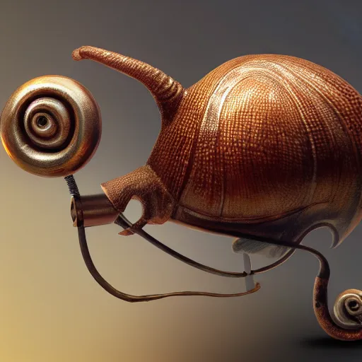 Prompt: snail wearing headset behind pc, highly detailed, trending artstation,