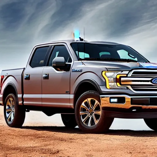 Image similar to promotional photo of the 2 0 3 1 ford f - 1 5 0 lightning