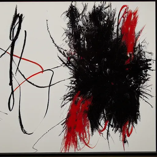 Image similar to ( dancers dancing dance ) curves ( black white red ) ( big circle ) twombly breathtaking piece museum of modern art new york