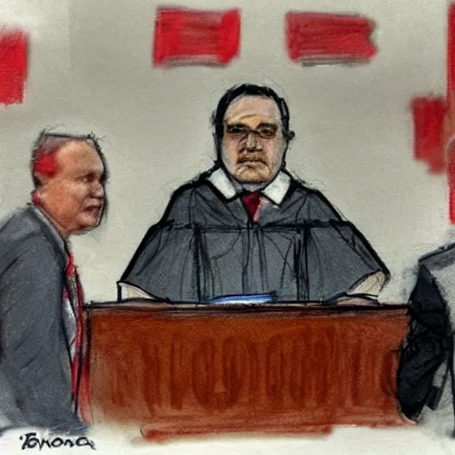 Image similar to bong testifying in court, courtroom sketch