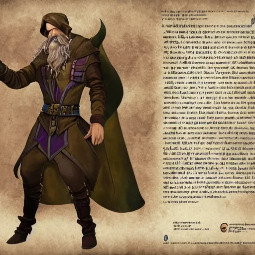 Image similar to Tarski Fiume, half-elf Time Wizard who looks like a young John Malkovich but with short brown hair and a beard, iconic character art by Wayne Reynolds for Paizo Pathfinder RPG