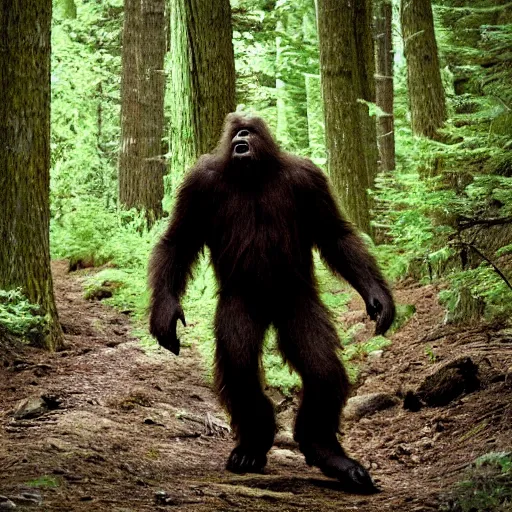 Image similar to National Geographic photo of Sasquatch in the forest