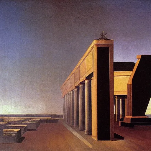 Image similar to the end of time painting by de chirico