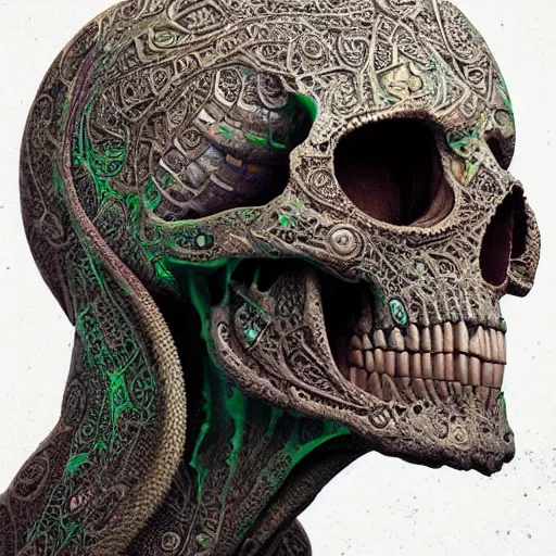 Image similar to portrait_of_a_melting_skull._intricate_abstract._psychedelic_liquod_embossed_intricate_artwork._by_Tooth_Wu_wlop_beeple_dan_mumford._octane_render_trending_on_artstat