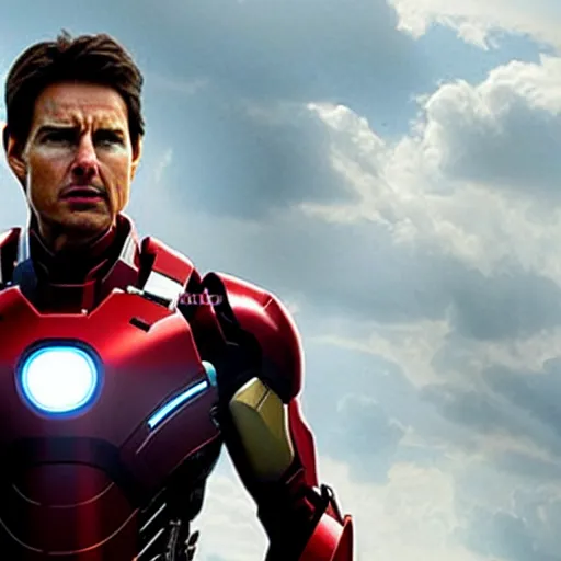 Prompt: film still of Tom Cruise as Ironman in the Avengers