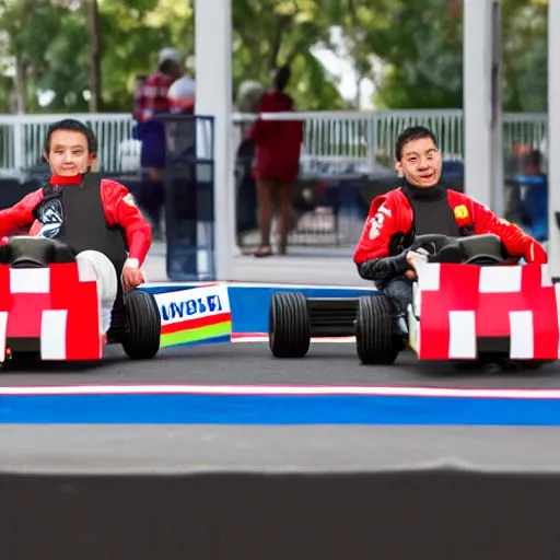 Image similar to the presidential elections being decided by a go kart race