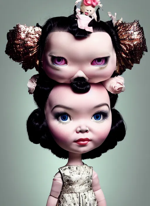 Image similar to bjork as a mark ryden doll, detailed digital art, trending on Artstation