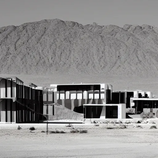 Image similar to big scale babyschema hotel in the dessert, modernism