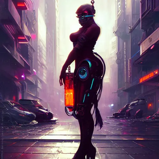 Image similar to A cyberpunk hamster cyborg on the street of a cyberpunk city, sci-fi, fantasy, intricate, very very beautiful, elegant, highly detailed, digital painting, artstation, concept art, smooth, sharp focus, illustration, art by artgerm and greg rutkowski and alphonse mucha