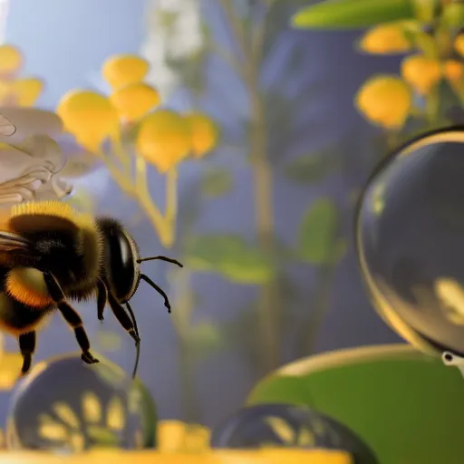 Prompt: bee zoom chat, photorealistic, octane render, rtx, hdr, unreal engine, digital art widescreen 8 k