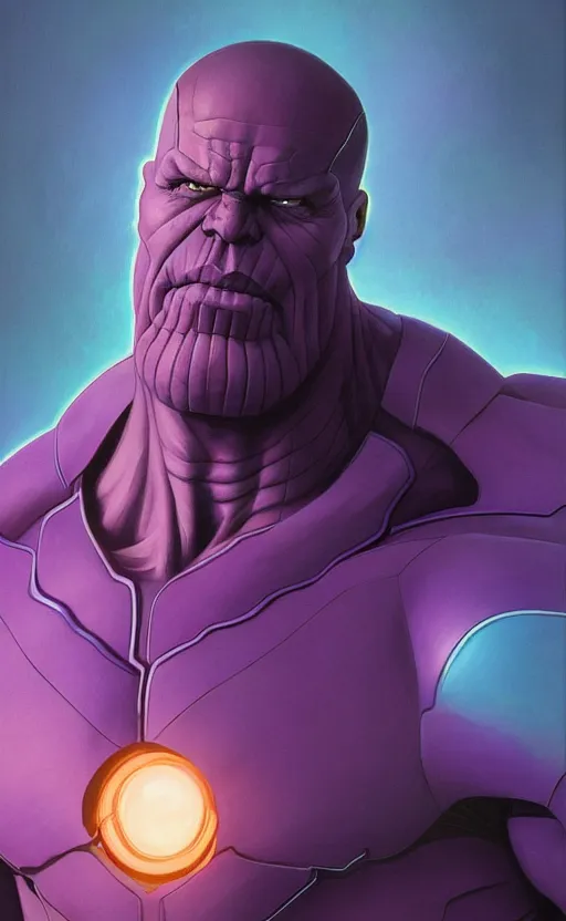 Prompt: Thanos, highly detailed, digital painting, artstation, standing, facing camera, concept art, smooth, sharp focus, illustration, art by artgerm and alphonse mucha, high definition digital art, dramatic lighting, in the style of ilya kuvshinov and Ross tran