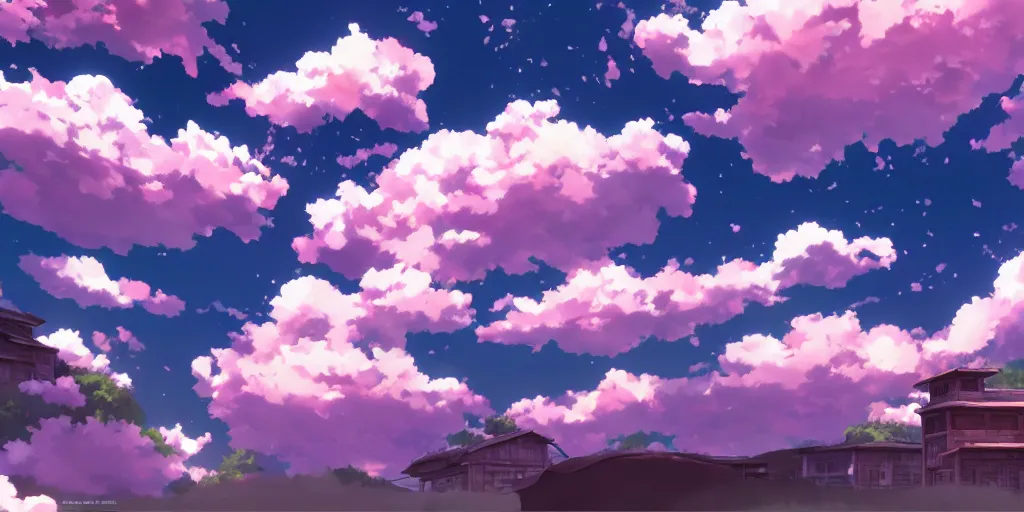 Image similar to A background for an anime-themed social media profile sky bright clouds bloom effect from Skyrim blender studio ghibli clouds