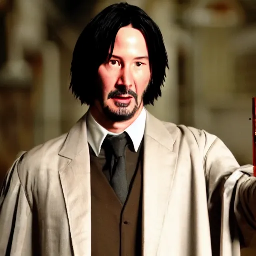 Prompt: Keanu reeves in Harry Potter