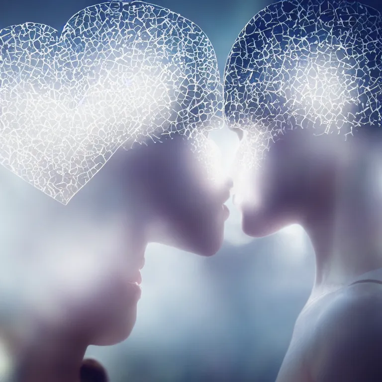 Image similar to double exposure of love, love is the most relevant theme, love is infinity, love os begin of all, 8 k resolution, artistic mode, artistic