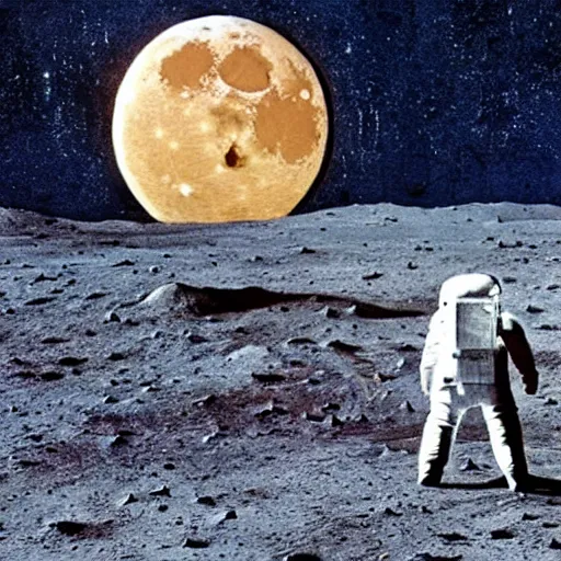 Image similar to concept art of the moon landing