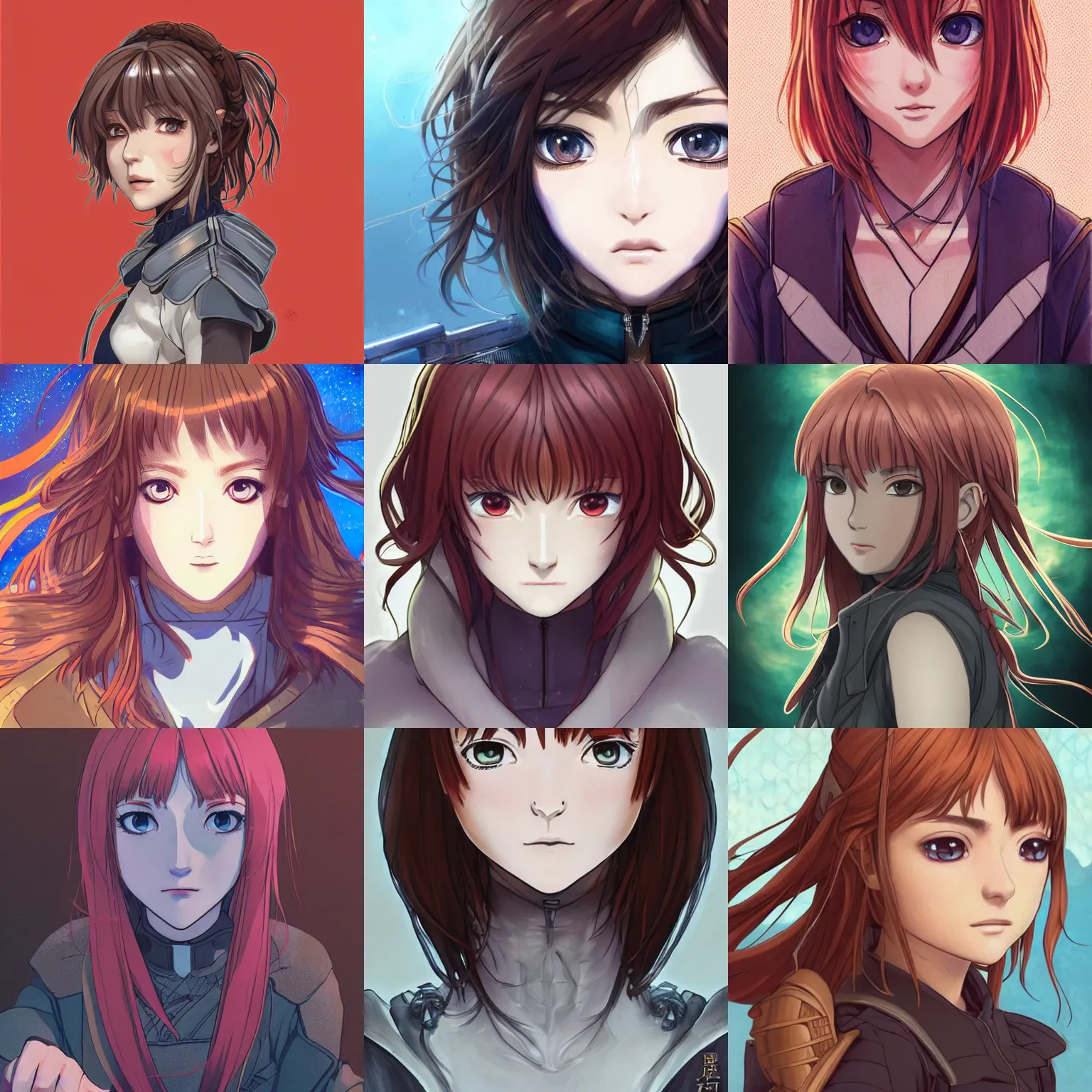 Prompt: front facing symmetrical centered anime portrait, Imogen Poots as a D&D Paladin, cute-fine-face, brown-red-hair pretty face, realistic shaded Perfect face, fine details. Anime. realistic shaded lighting, RPG character avatar, by Ilya Kuvshinov katsuhiro otomo ghost-in-the-shell, magali villeneuve, artgerm, rutkowski, WLOP Jeremy Lipkin, Giuseppe Dangelico Pino, Michael Garmash, Rob Rey, Klimt