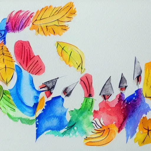 Image similar to happy smiling faces + water Color paint + line drawing :: Painted with Watercolors :: Concept Art