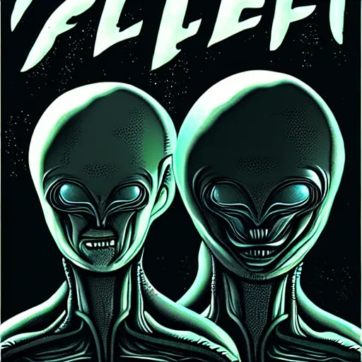 Image similar to alien poster art by kim jung giu