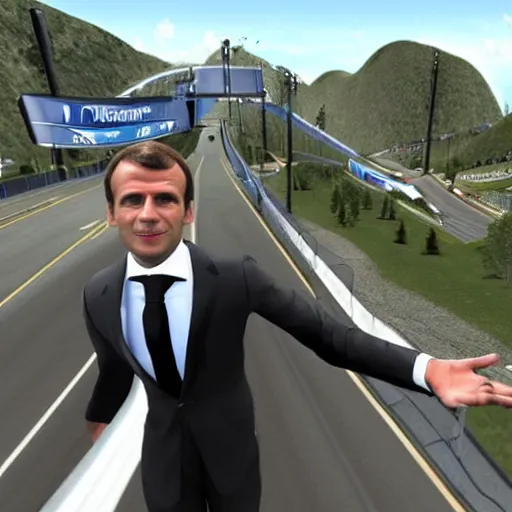 Image similar to Emmanuel Macron in Trackmania (2010)