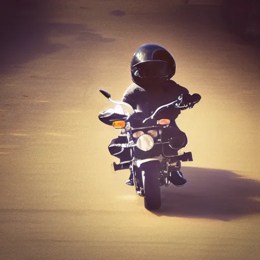 Prompt: A cat riding a motorcycle