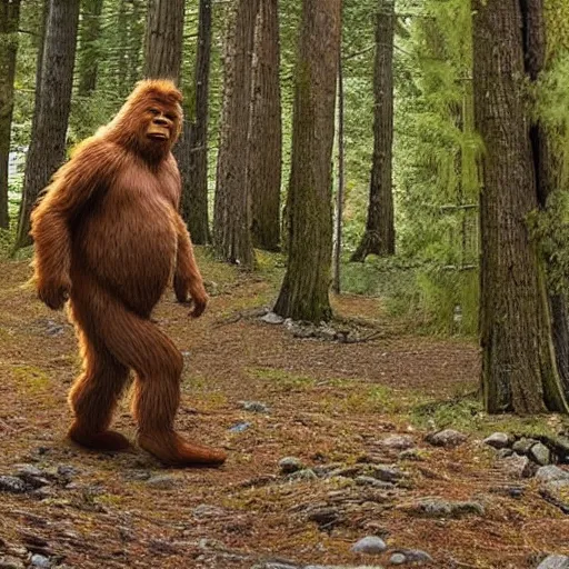 Prompt: photo of sasquatch bigfoot that looks like Winnie the Pooh