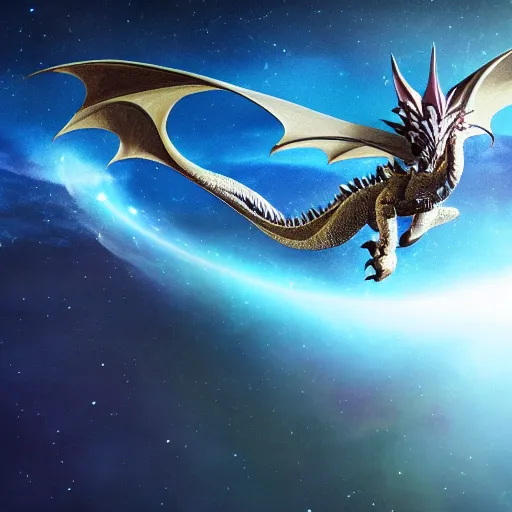 Image similar to photo of dragon in space