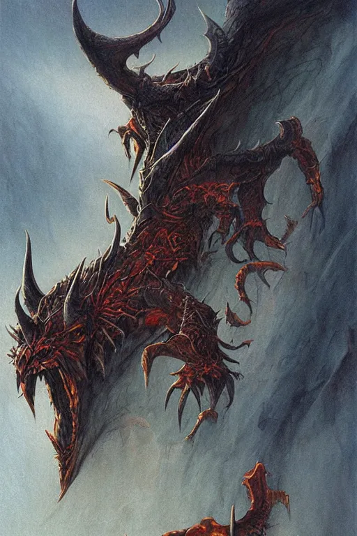 Image similar to art by john howe of the devil.