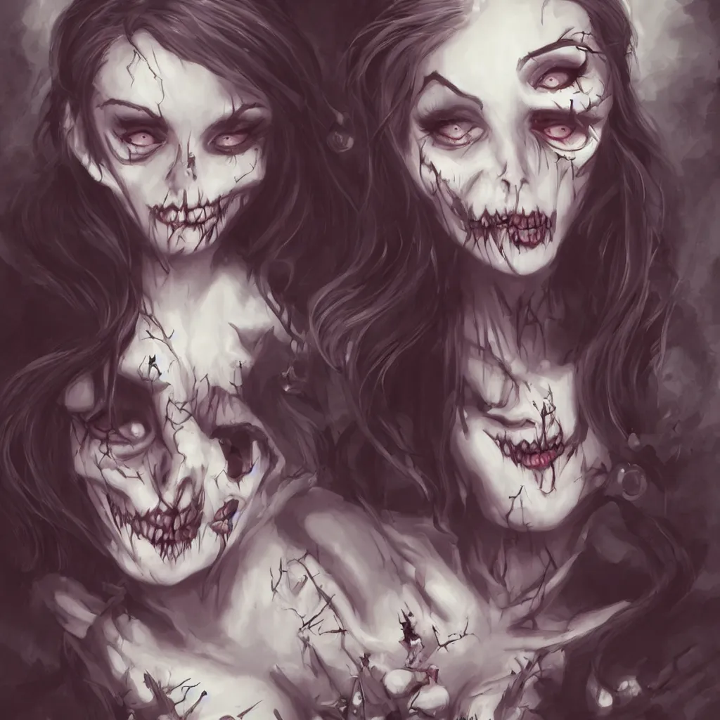 Image similar to a pin up of cute and beautiful undead witch, disney style, fantasy art, art by artgerm