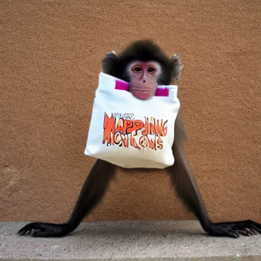 Image similar to cappuchin monkey stealing a bad bag of drugs