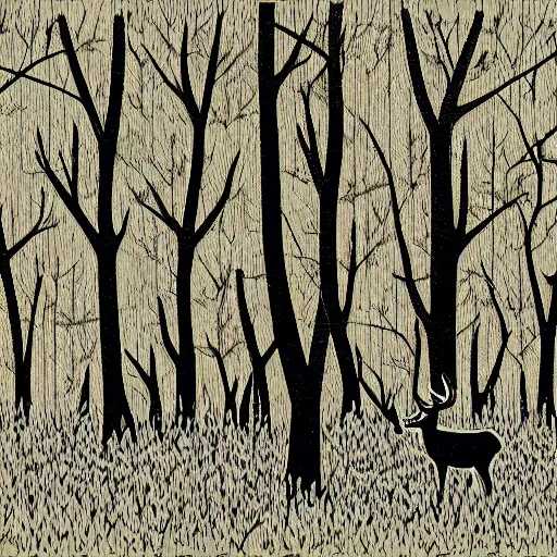 Image similar to a forest inside a deer silhouette