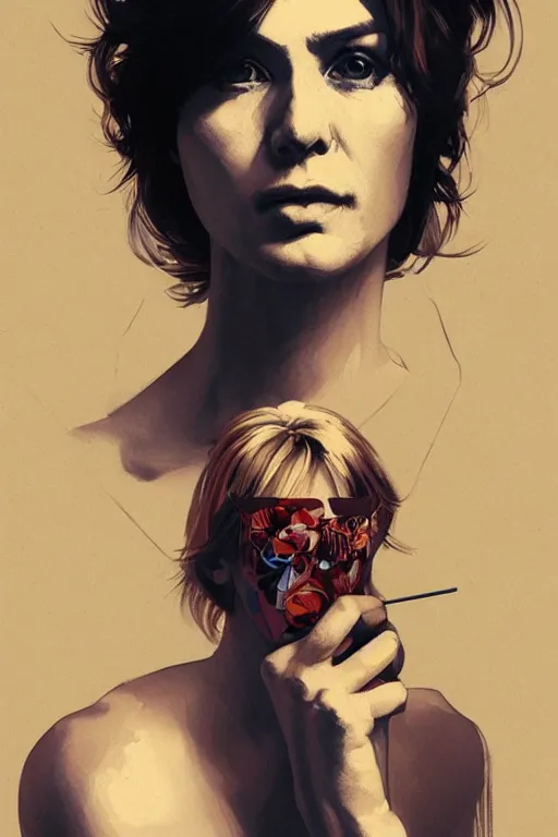 Image similar to ultra realistic illustration, andy warhol, staring directly into camera, intricate, elegant, highly detailed, digital painting, artstation, concept art, smooth, sharp focus, illustration, art by artgerm and greg rutkowski and alphonse mucha