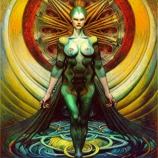 Image similar to Divine Chaos Engine by Karol Bak, Jean Delville, William Blake, and Vincent Van Gogh