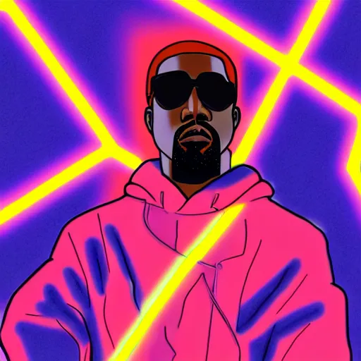 Image similar to a drawing of Kanye West in Neon Genesis Evangelion, 4k, concept art